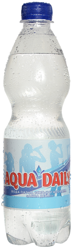 Вода питна АКВА ДЕЙЛІ сильногазована 0,5л